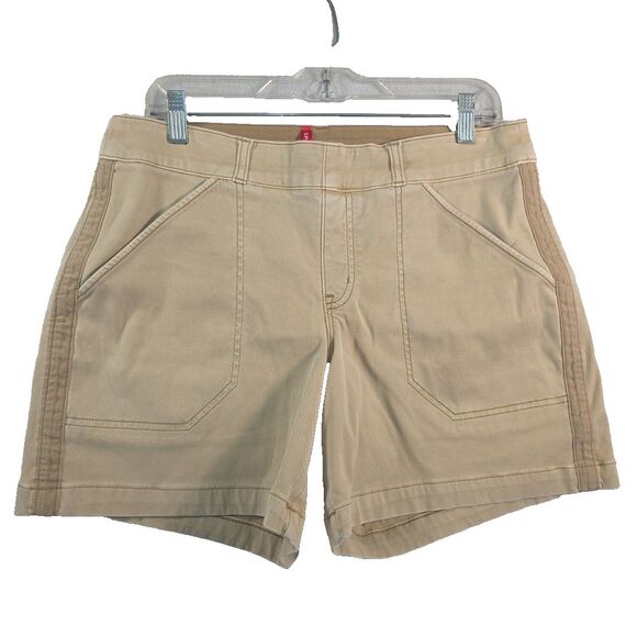 Spanx Pull On Shorts Denim Chino Women's Large Stretch Lightweight Tummy Control - Picture 1 of 10